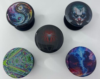 POP GRIP SOCKET mobile phone holder mount stylish unique designs - Lightning, Yin Yang, multicolour, etc.