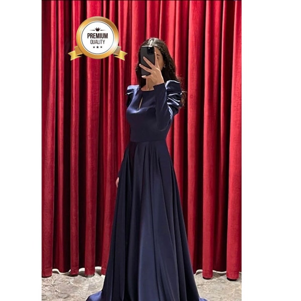 Princess Dress Engagement Dress Long Sleeves Maxi Dress for Hijab Evening Gown Prom Dresses Eid dresses Graduation dress