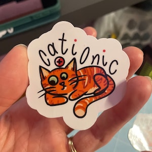 Cationic Chemistry Vinyl Sticker (Laminated & Waterproof)