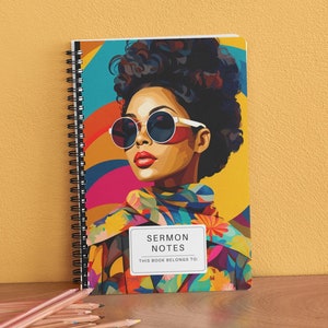 Sermon Notes, Bible Study Devotional Prayer Journal, Christian Merch, Female Friend Soul Sister Gift for Her Under 20, Aesthetic Stationary