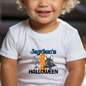 Personalized first Halloween bodysuit Custom baby first Halloween boy outfit baby 1st Halloween baby boy infant Halloween fall bodysuit