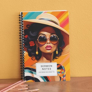 Sermon Notes Aesthetic Stationary Gift for Her Under 20, Bible Study Devotional Prayer Christian Black Woman Journal, Black owned shops