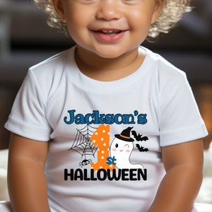 Personalized baby first Halloween shirt Custom baby first Halloween boy outfit baby 1st Halloween baby boy infant Halloween fall outfit