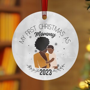 First time mom ornament My first Christmas New mom first Christmas Mommy and me new parents mama baby new baby boy ornament Christian merch