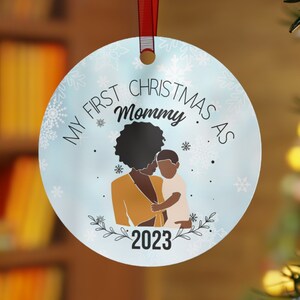 First time mom ornament My first Christmas New mom first Christmas Mommy and me new parents mama baby new baby boy ornament Christian merch