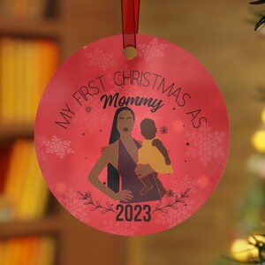 First time mom ornament My first Christmas New mom first Christmas Mommy and me new parents mama baby new baby boy ornament Christian merch
