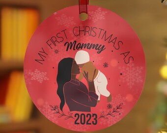 First time mom ornament My first Christmas New mom first Christmas Mommy and me new parents mama baby new baby boy ornament Christian merch