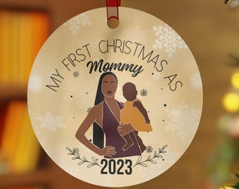 First time mom ornament My first Christmas New mom first Christmas Mommy and me new parents mama baby new baby boy ornament Christian merch
