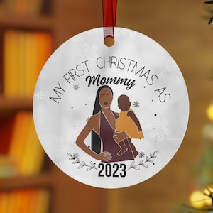 First time mom ornament My first Christmas New mom first Christmas Mommy and me new parents mama baby new baby boy ornament Christian merch