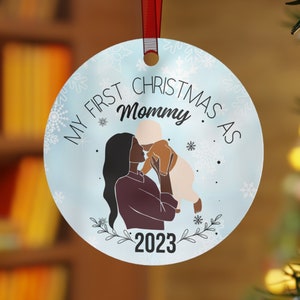 First time mom ornament My first Christmas New mom first Christmas Mommy and me new parents mama baby new baby boy ornament Christian merch