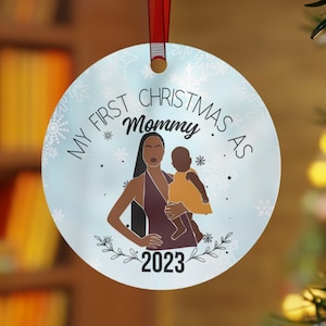 First time mom ornament My first Christmas New mom first Christmas Mommy and me new parents mama baby new baby boy ornament Christian merch