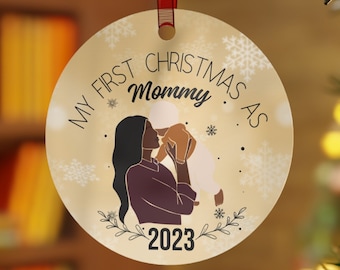 First time mom ornament My first Christmas New mom first Christmas Mommy and me new parents mama baby new baby boy ornament Christian merch