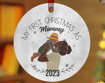First time mom ornament My first Christmas New mom first Christmas Mommy and me new parents mama baby new baby boy ornament Christian merch