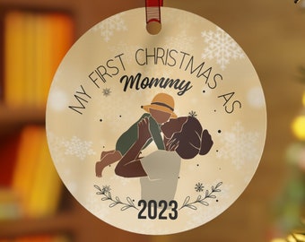 First time mom ornament My first Christmas New mom first Christmas Mommy and me new parents mama baby new baby boy ornament Christian merch