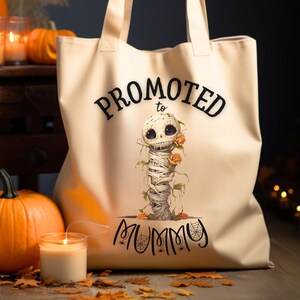 Halloween Cotton Canvas Spooky mama Tote Bag new mom First time mom gift Retro tote Aesthetic tote bag Halloween Trick or treat Fall tote