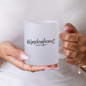 Black history month mug, Black Self Love Club Glass Coffee Mug with Affirmation, African American Kwanzaa Juneteenth gift, Black owned shops