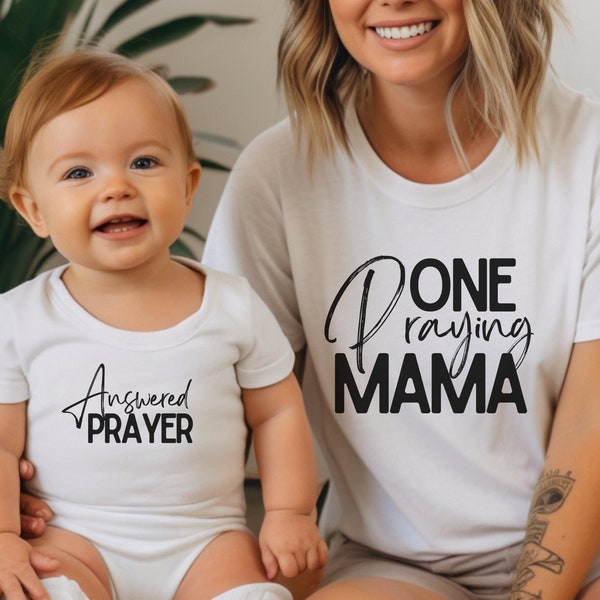 Maman et moi col rond chrétien Christian merch maman bébé assorti maman mini chemises vêtements chrétiens streetwear chrétien nouveau cadeau maman