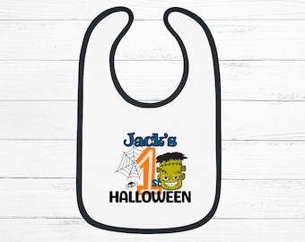 Personalisierte Baby 1. Halloween Lätzchen, Gruselige Saison Andenken