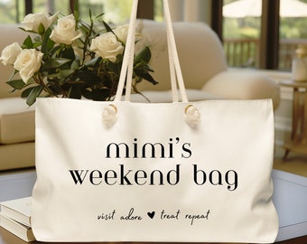 Weekender bag women Gift for Mimi, Promoted to grandma, Grammy gifts, Overnight bag, Oversized tote bag, Grandma present, New grandma gift