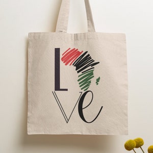 Schwarzer Geschichtsmonat Afrika Karte Selbstliebe Retro Ästhetische Einkaufstasche, schwarzer Stolz, afroamerikanisches Kwanzaa Juniteenth Geschenk