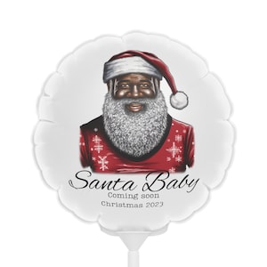 Globo de Papá Noel personalizado para decoración de baby shower de Navidad Globo de bienvenida a casa bebé Globo personalizado Nueva idea de anuncio de bebé con globo de baby shower