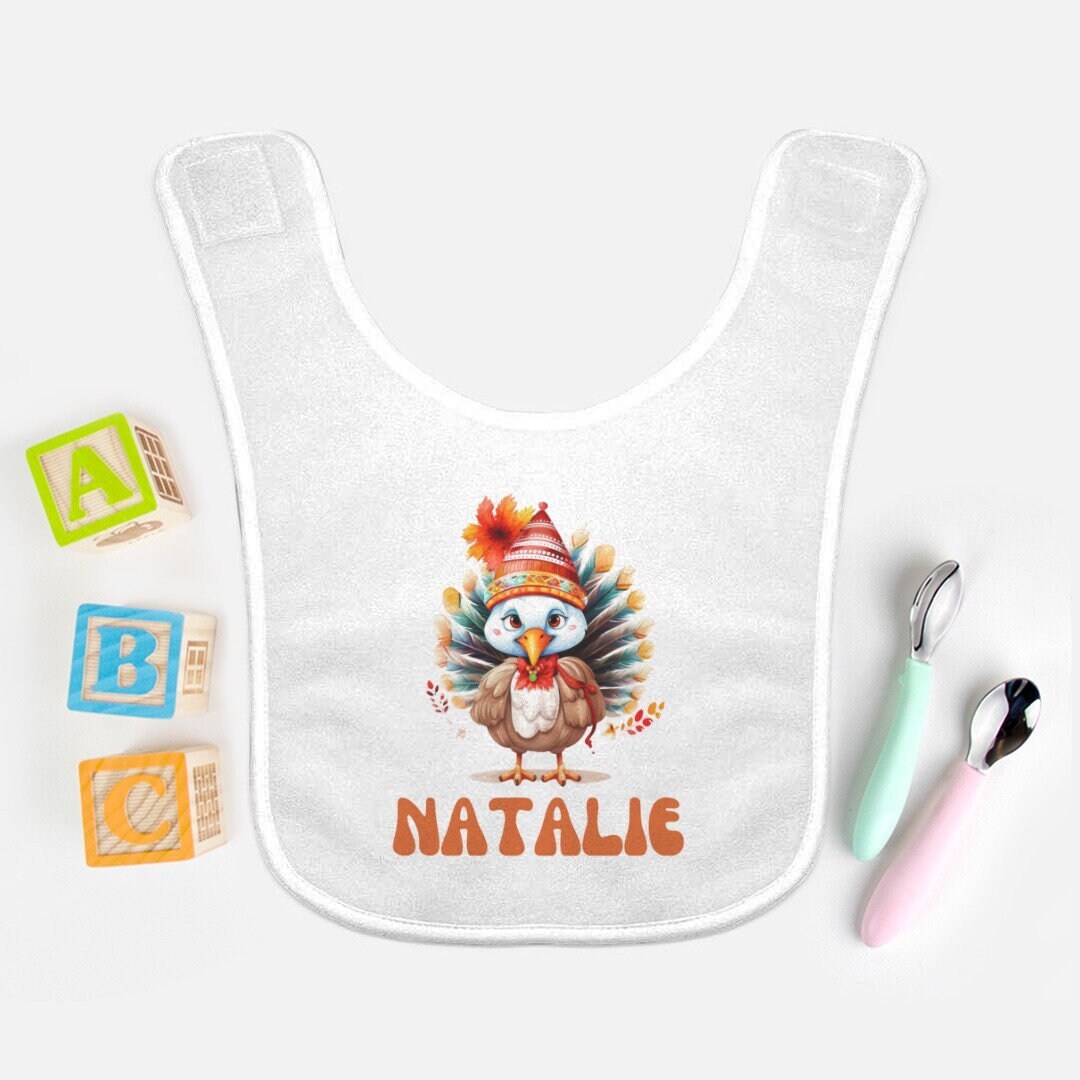 Personalized Thanksgiving Bib Little Turkey Bib Custom Etsy