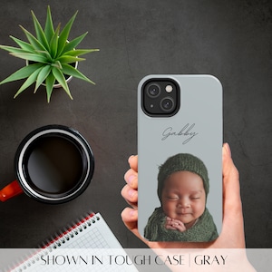 Coque de portable personnalisée nouveau-né Coque de portable personnalisée pour nouveau-né Coque de portable photo prénom Coque pour iPhone personnalisée mignonne, cadeau pour la première fois