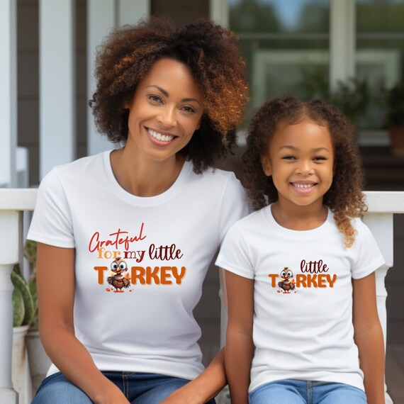 Mommy and Me Little Turkey Shirt Thanksgiving Outfit Grateful Mama Shirt Fall Matching Family Shirt Kid Toddler Bodysuit Mommy and Baby Set Etsy Canada