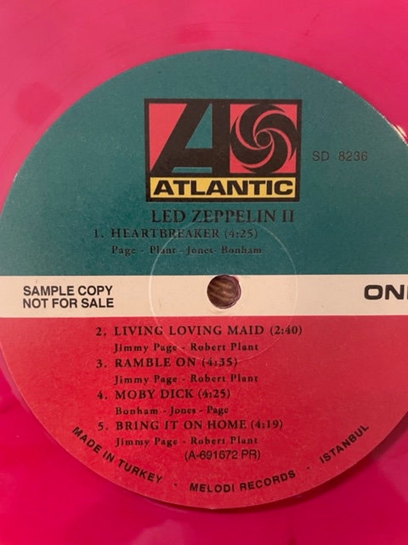 Led Zeppelin 2 vinyl Alternate Cover Led Zeppelin Colored Pink Vinyl