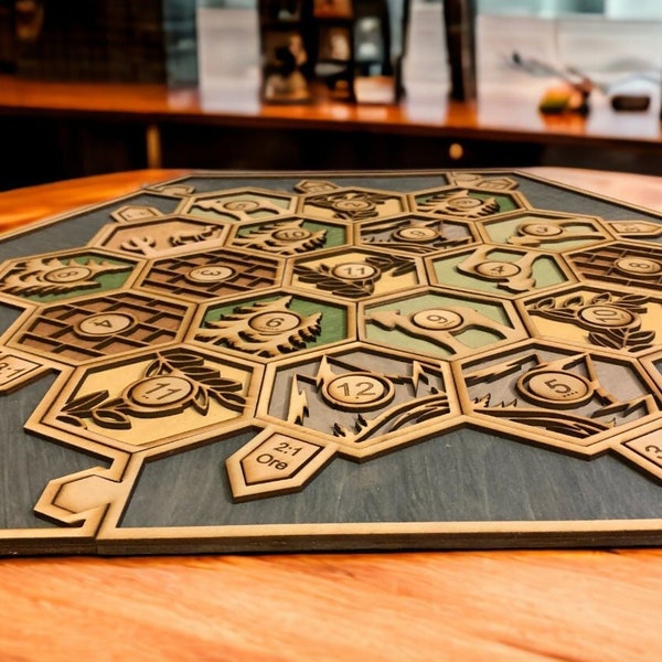 Custom Wooden Settlers of Catan Game Board