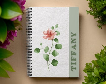 Custom Floral Journal Personalized Gift for Her Mother Day Gift Study Planner Bullet Journal Daily Planner Writing Notebook Teacher Gift