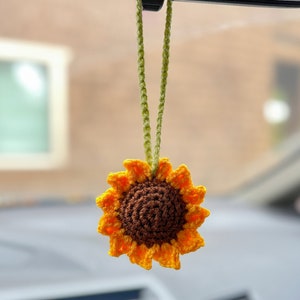 Crochet Sunflower Mirror Charm