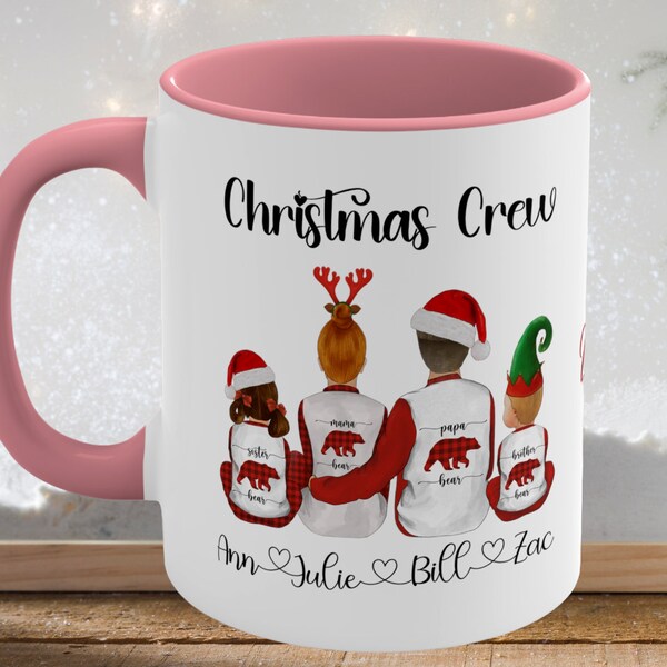 Personalized Chirstmas Mug, Family Christmas Mug, Customized Family Mug, Gift for Christmas, Gift for Mom, Gift for Dad, Gift for Grandpa