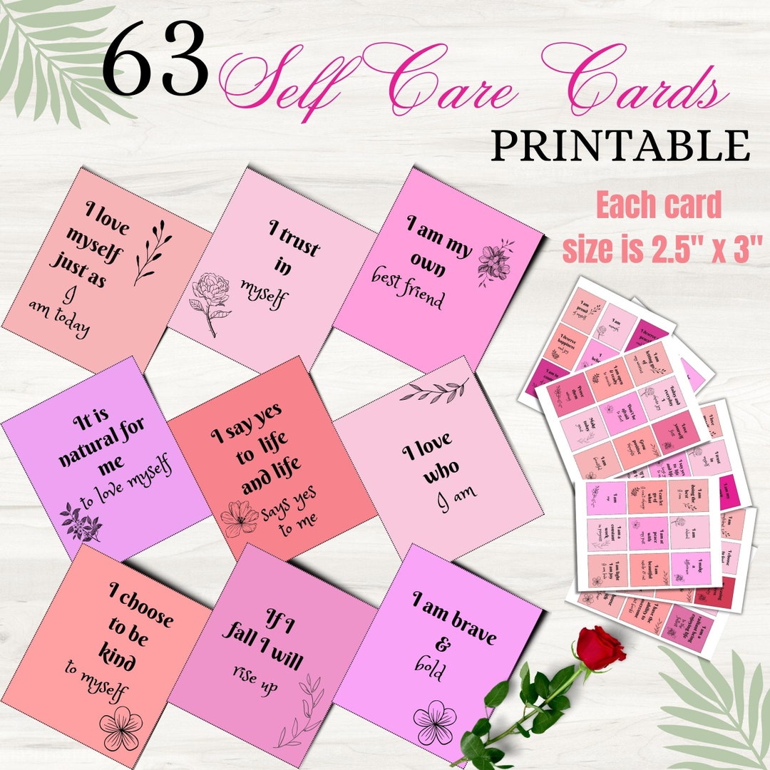 63 Affirmation Cards, Vision Board Cards , Self Care Cards, Manifesting ...