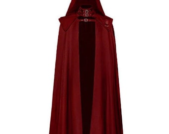 Medieval Witch Wizard cloak, Gothic Ren Faire Viking Hooded Cloak, Renaissance Fair Mens Black Cloak, Renaissance Wizard Cloak With Hood