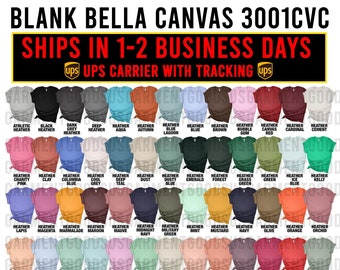 Bella Canvas Blank T-Shirt for Sublimation, Screenprint ,htv ,vinyl, DTF - Bella Canvas 3001CVC. FAST SHIPPING