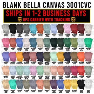 Bella Canvas Blank T-Shirt for Sublimation, Screenprint ,htv ,vinyl, DTF - Bella Canvas 3001CVC. FAST SHIPPING