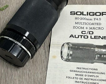 Obiektyw Soligor f4.5 80-200 mm Zoom + Macro C/D Auto z instrukcją obsługi
