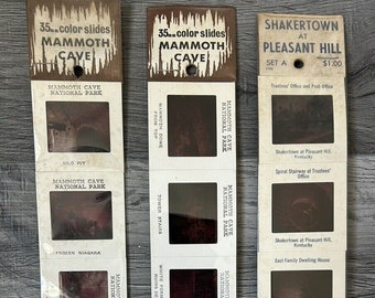 VTG Souvenir Slides Mammoth Cave & Shakertown at Pleasant Hill Lot of 3 packs