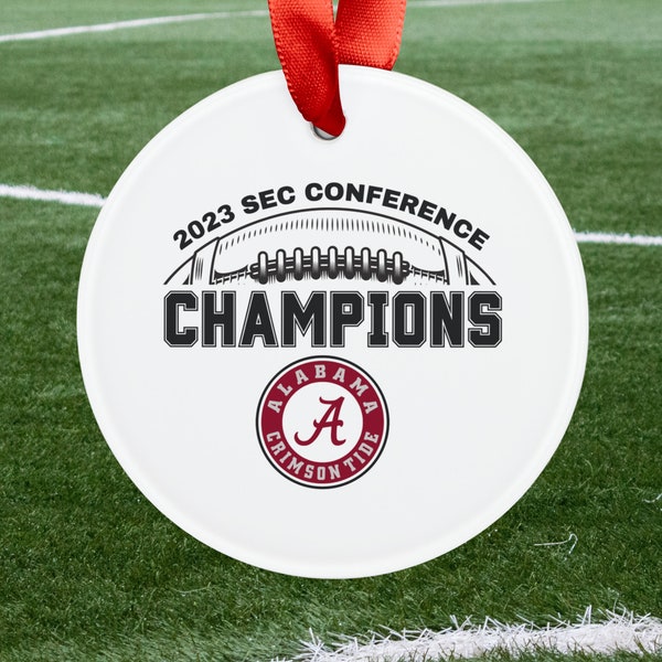 2023 SEC Conf Champions Alabama Acrylic Ornament with Ribbon, Crimson Tide gift for alumni, student, Present for #1 fan Niece Hailey