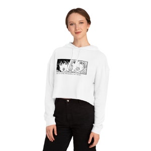 Horror Manga Inspired Women&#39;s Cropped Hooded Sweatshirt
