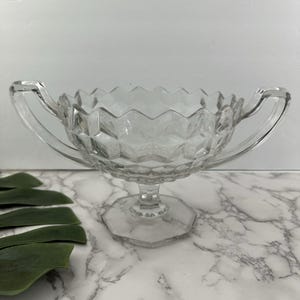 Fostoria Vintage Pedestal 2 Handled Trophy Cup Bowl Glass American Clear 8 in