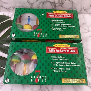 Celebrations Vintage Bubble Light Christmas 2 Boxes Working Tested 13 Holiday