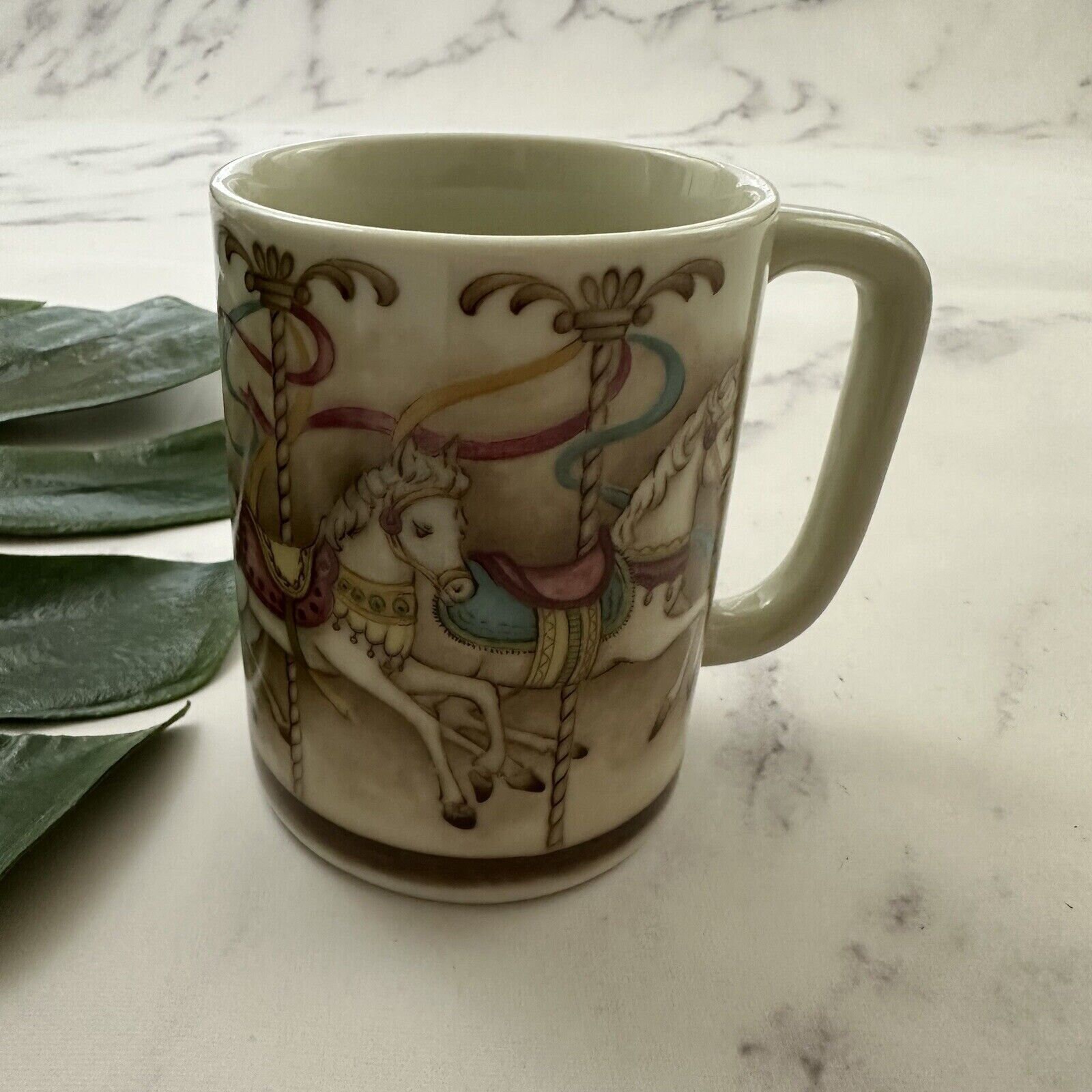 Otagiri Vintage Carousel Horse Coffee Mug: Pastel Cream Decor - Etsy