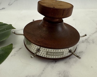 Vintage Spinning Tie Belt Hook Wood Metal Maid Of Honor MCM Wall Mounted