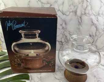 Goodwood Vintage 80er Jahre Teak Holz Windlicht Windlicht Kerzenhalter Glas