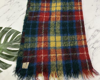 Andrew Stewart Vintage jaren 60 mohair plaid blauwe tartan plaid Schotland 50 x 66