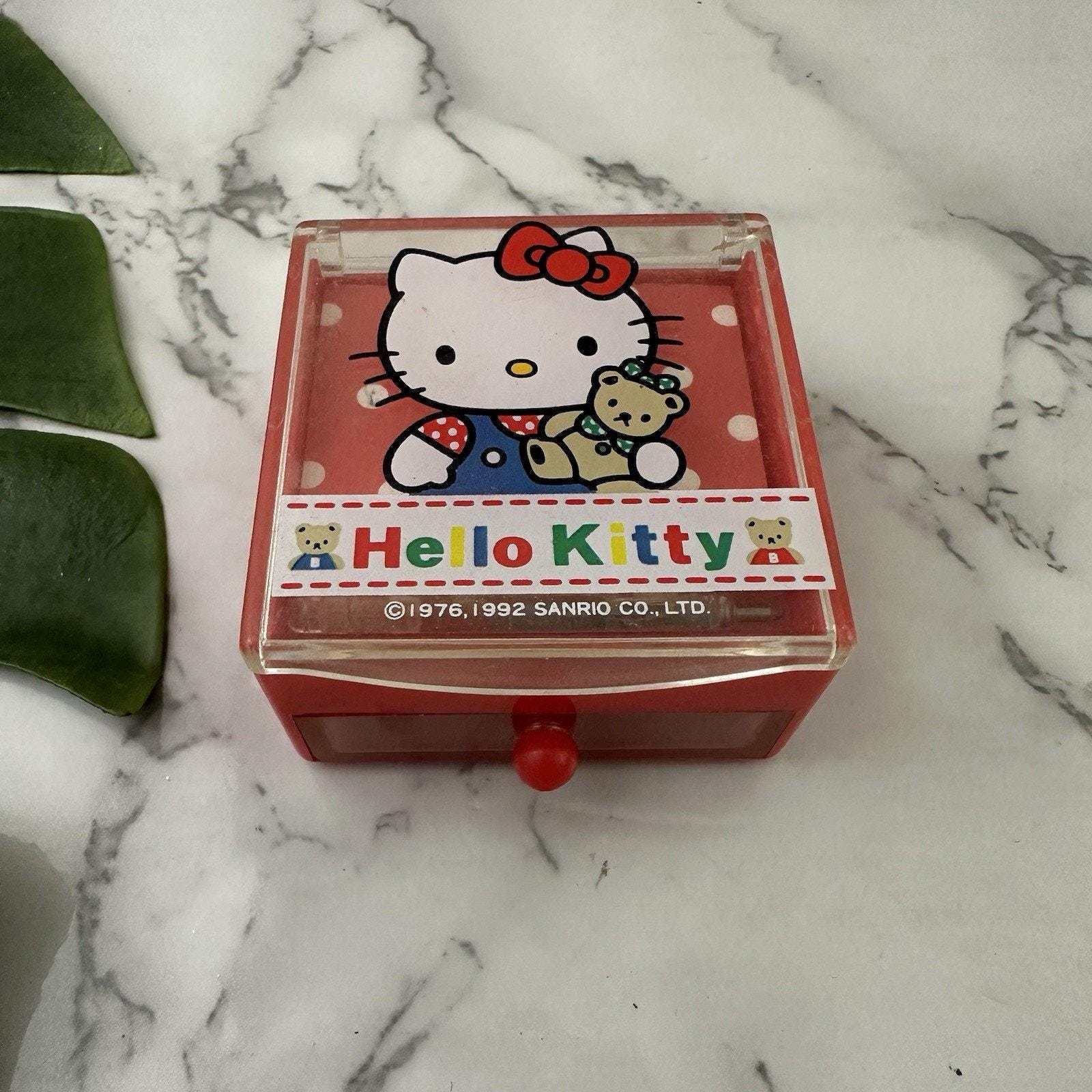 Sanrio Hello Kitty Vintage 90s Mini Drawer Box Red Polka Dot Note