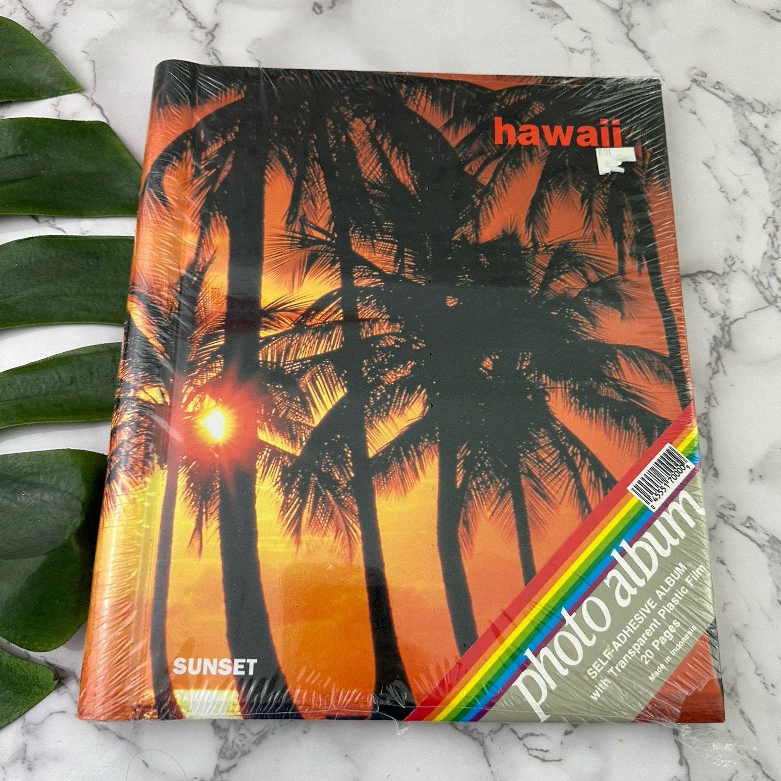 Hawaii Vintage 90s Photo Album New Sunset Palm Tree Print Spiral