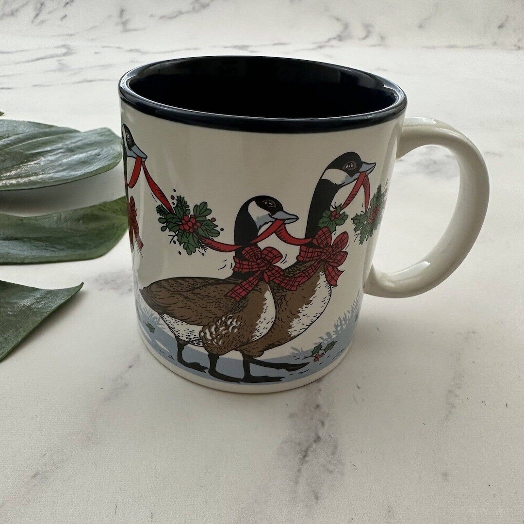 Potpourri Press Vintage Christmas Goose Holiday Coffee Mug Etsy